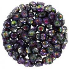 Czech 2-hole Cabochon beads 6mm Crystal Magic Purple